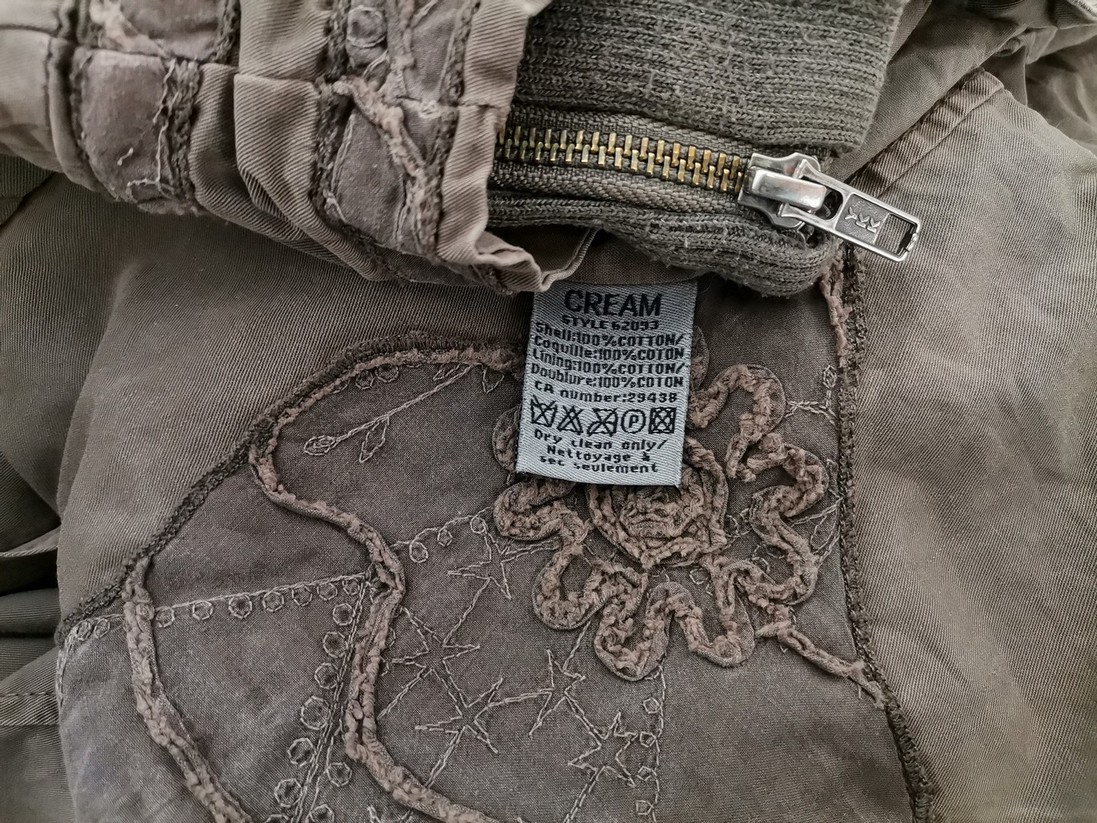 Cream Rozmiar 38 Kolor Brązowy Płaszcz Długi rękaw Materiał Bawełna 100%