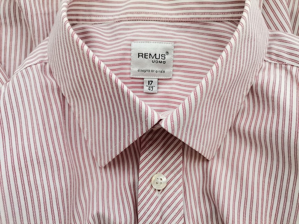 IMG_20210505_130415.jpg Remus Uomo Rozmiar 17 (43) Kolor Biały Pasy Kołnierz Męska Koszula Elegancka Długi rękaw Materiał Bawełna 100%