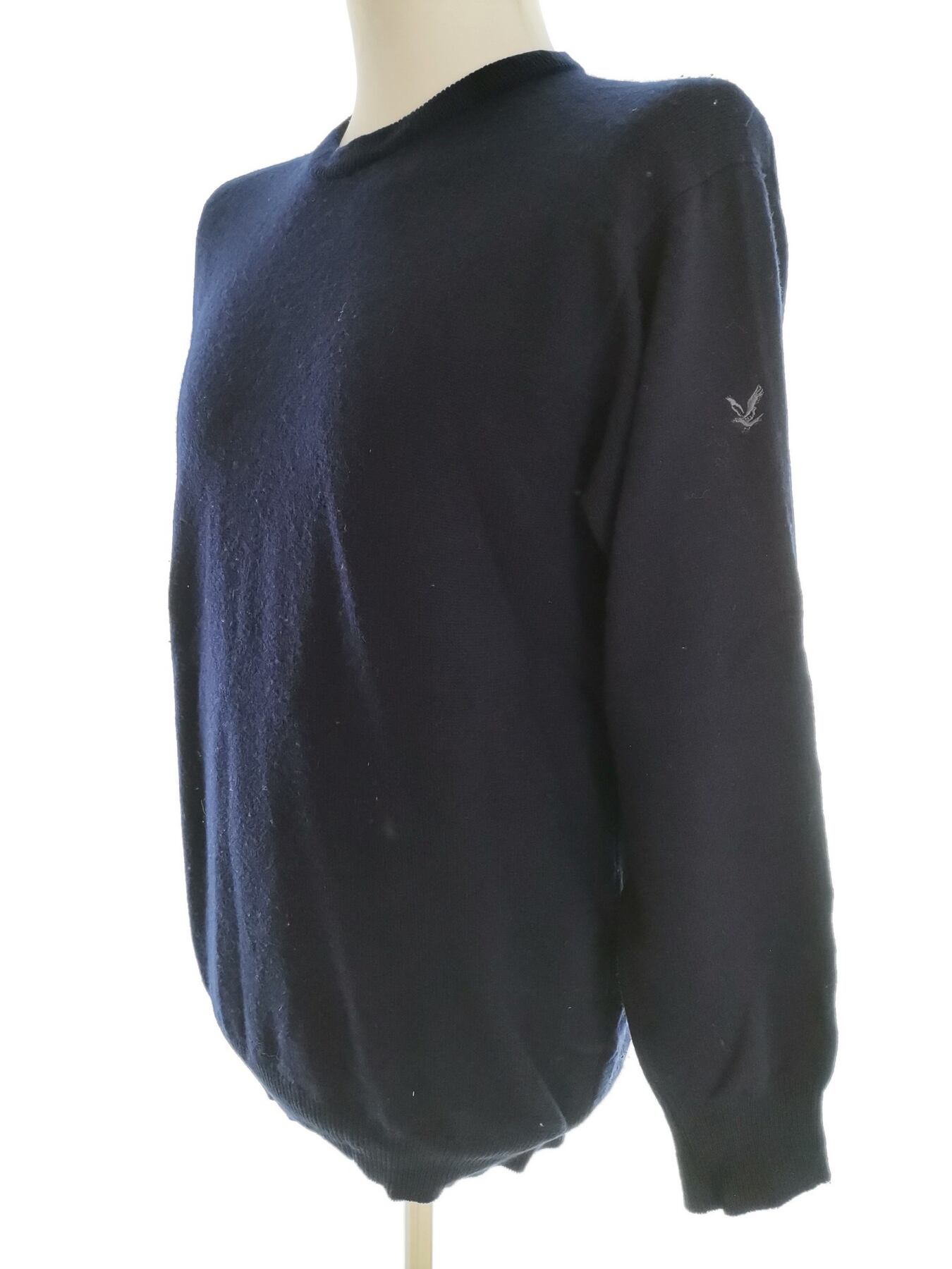 IMG_20210506_131554.jpg Lyle & Scott Rozmiar M Kolor Granatowy Męski Sweter Długi rękaw Materiał Wełna 100%