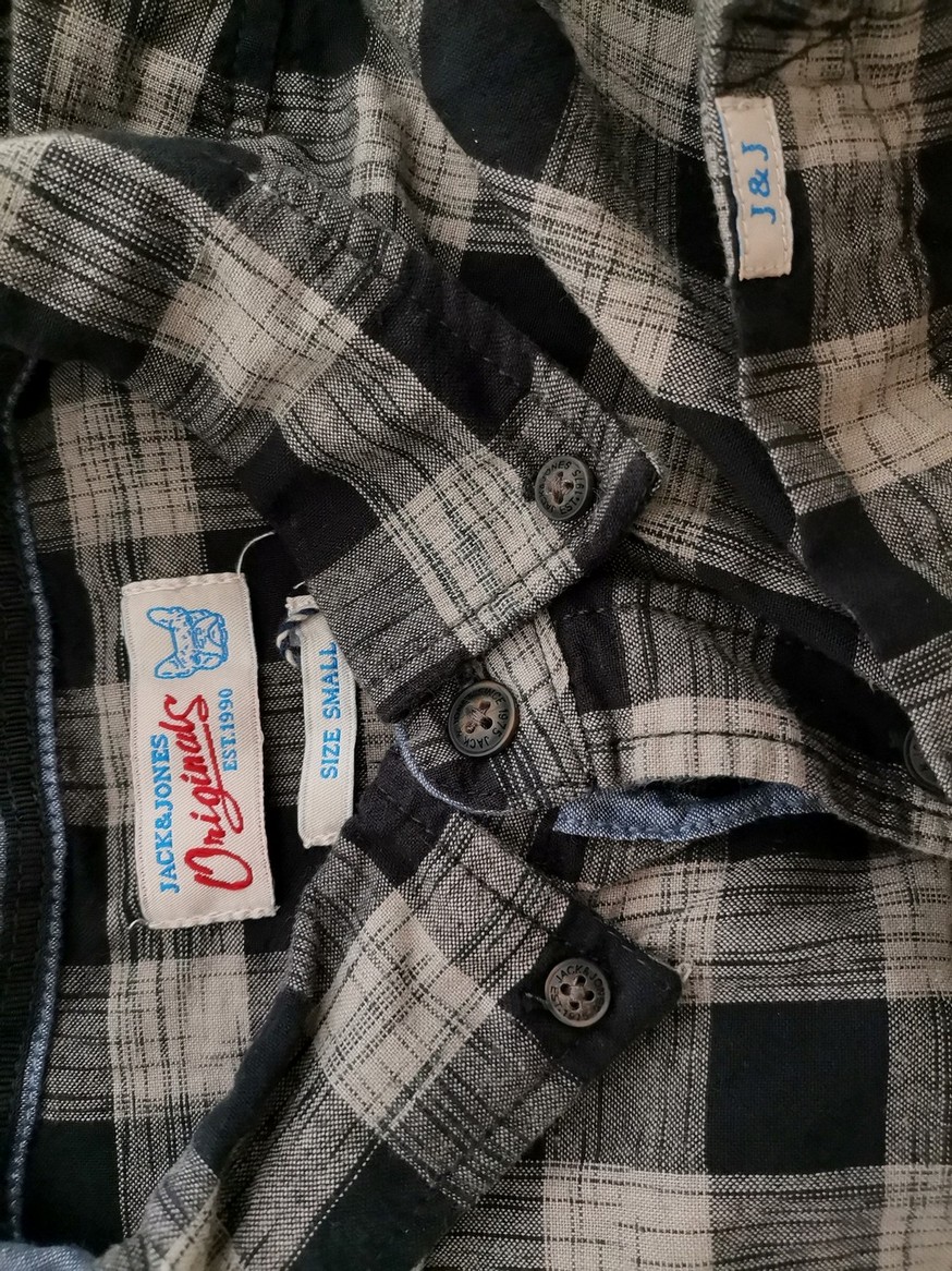 IMG_20210506_132100.jpg Jack & jones Rozmiar S Kolor Szary Krata Kołnierz Męska Koszula Casual Długi rękaw Materiał Bawełna 100%
