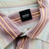 Hugo Boss Rozmiar L Kolor Kremowy Pasy Kołnierz Męska Koszula Casual Długi rękaw Materiał Bawełna 100%