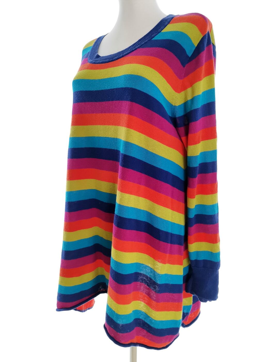 Uno Rozmiar ONE SIZE (46/48) Kolor Kolorowa Pasy Okrągły dekolt Tunika Bluzka Dzianina Długi rękaw Materiał Ramie Uno Rozmiar ONE SIZE (46/48) Kolor Kolorowa Pasy Okrągły dekolt Tunika Bluzka Dzianina Długi rękaw Materiał Ramie