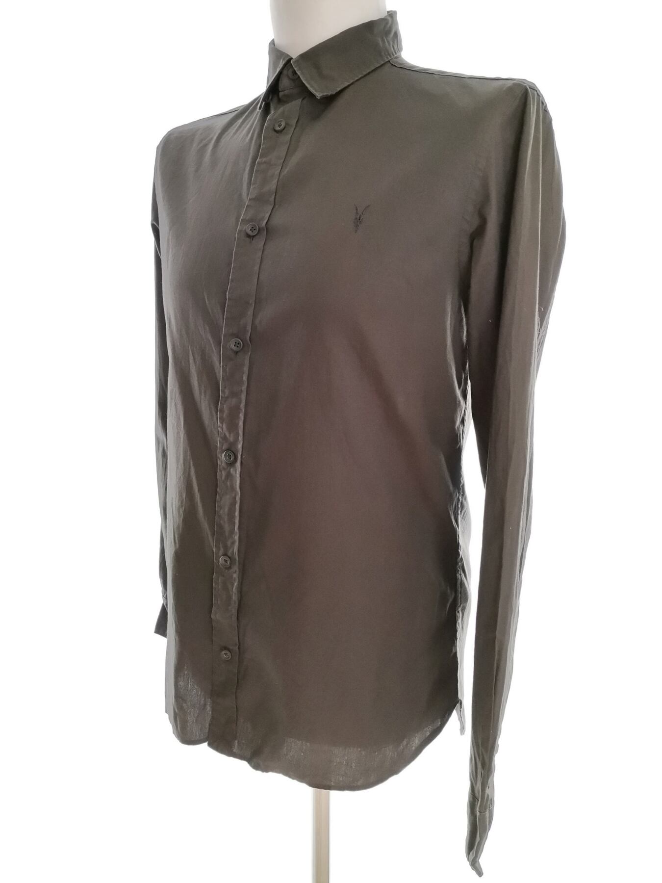 All SAINTS Rozmiar S Kolor Khaki Kołnierz Męska Koszula Elegancka Długi rękaw Materiał Bawełna 100%