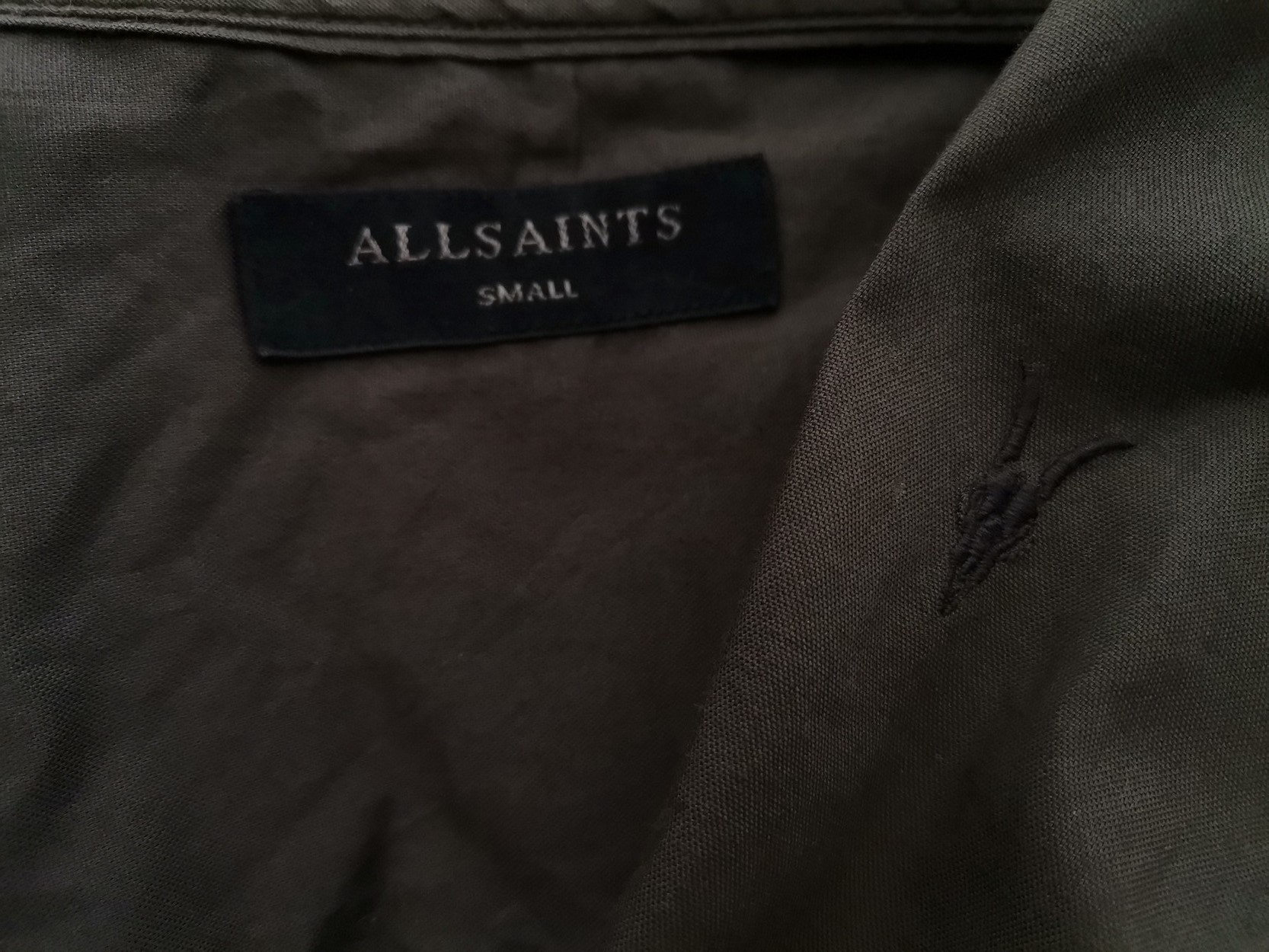 All SAINTS Rozmiar S Kolor Khaki Kołnierz Męska Koszula Elegancka Długi rękaw Materiał Bawełna 100%