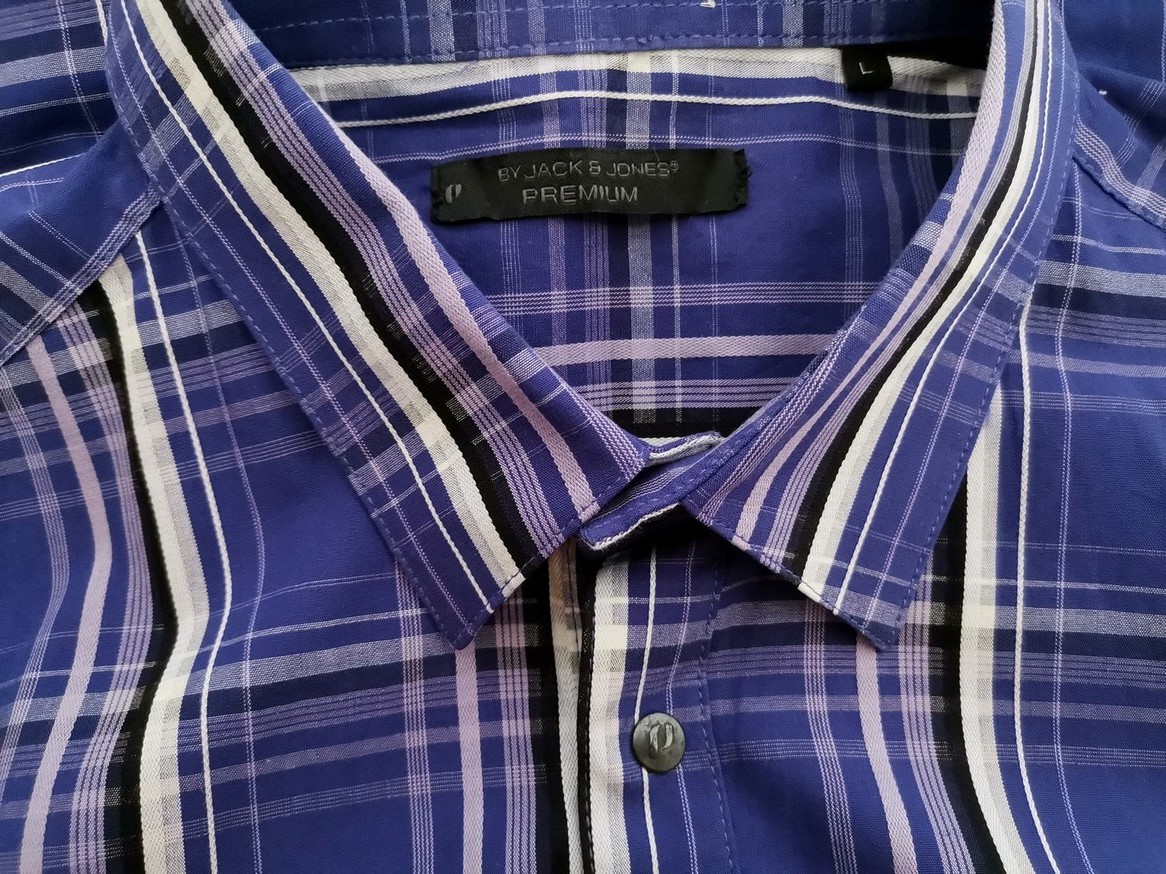 IMG_20210507_131711.jpg Jack & jones Rozmiar L Kolor Fioletowy Krata Kołnierz Męska Koszula Casual Długi rękaw Materiał Bawełna 100%