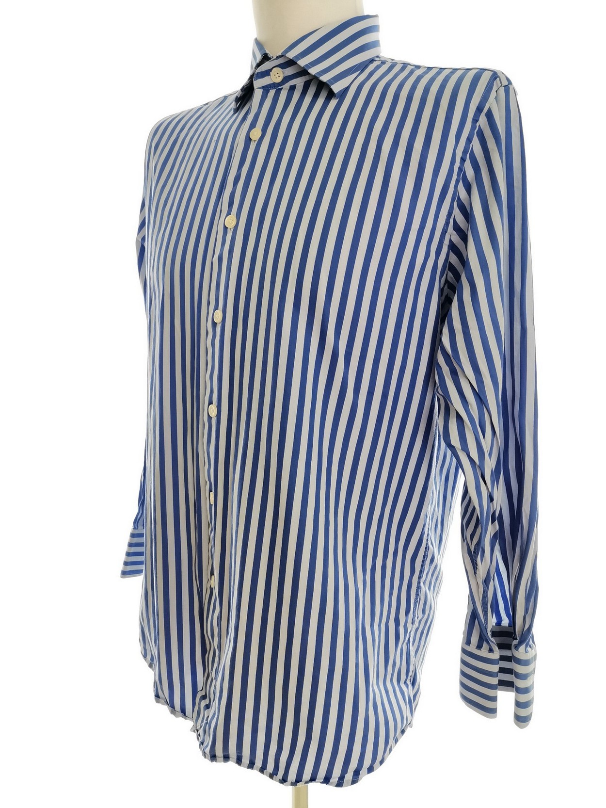 IMG_20210507_131900.jpg Charles Tyrwhitt Rozmiar 16.5 (42) Kolor Niebieski Pasy Kołnierz Męska Koszula Elegancka Długi rękaw Materiał Bawełna 100%