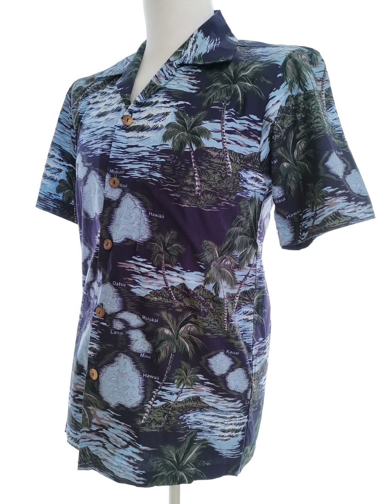 IMG_20210507_151919.jpg Hawaii Rozmiar S Kolor Granatowy Kołnierz Męska Koszula Casual Krótki rękaw Materiał Bawełna 100%