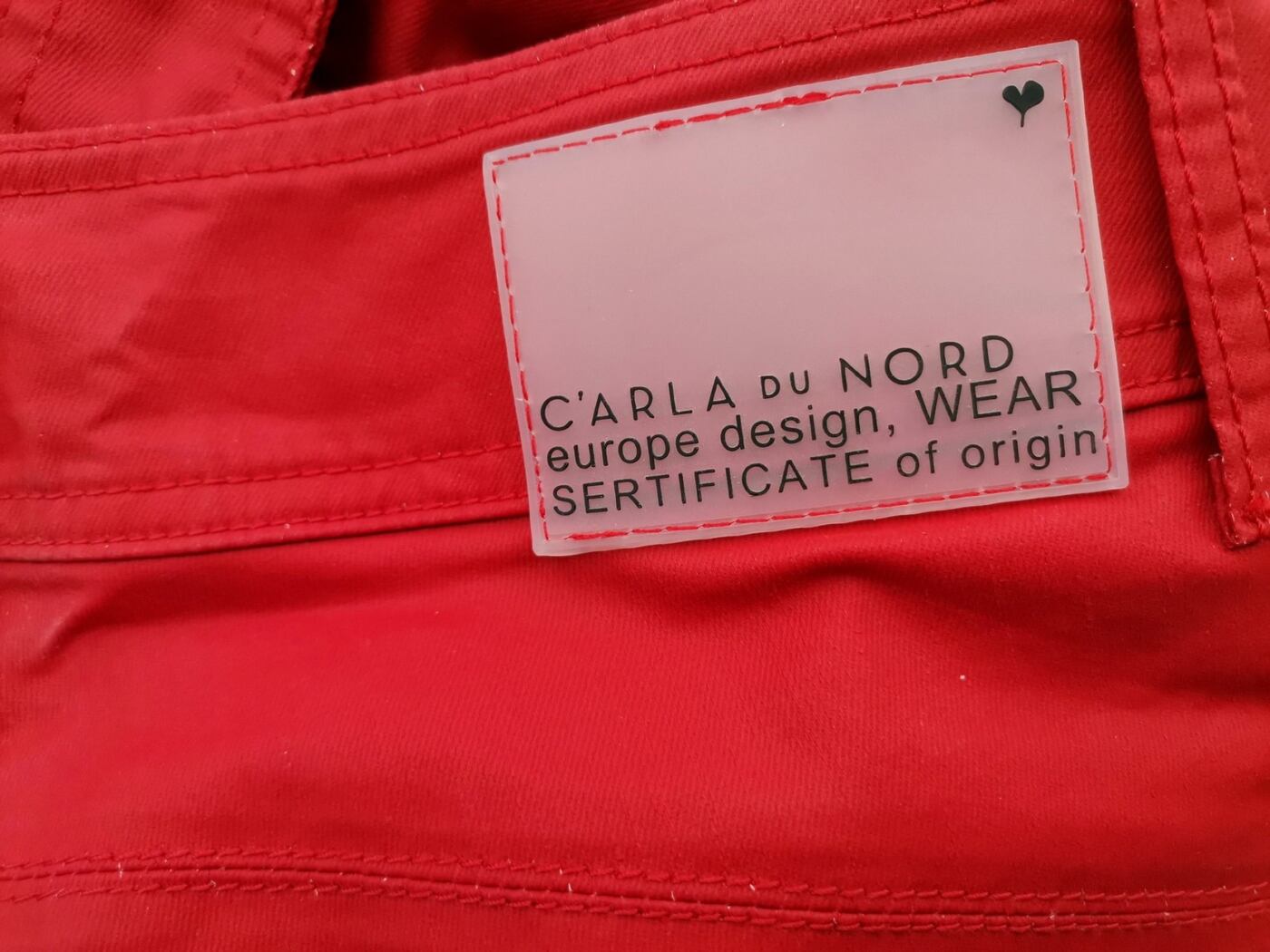 IMG_20210510_124719.jpg CARLA DU NORD Rozmiar 38 Kolor Czerwony Spodnie Casual