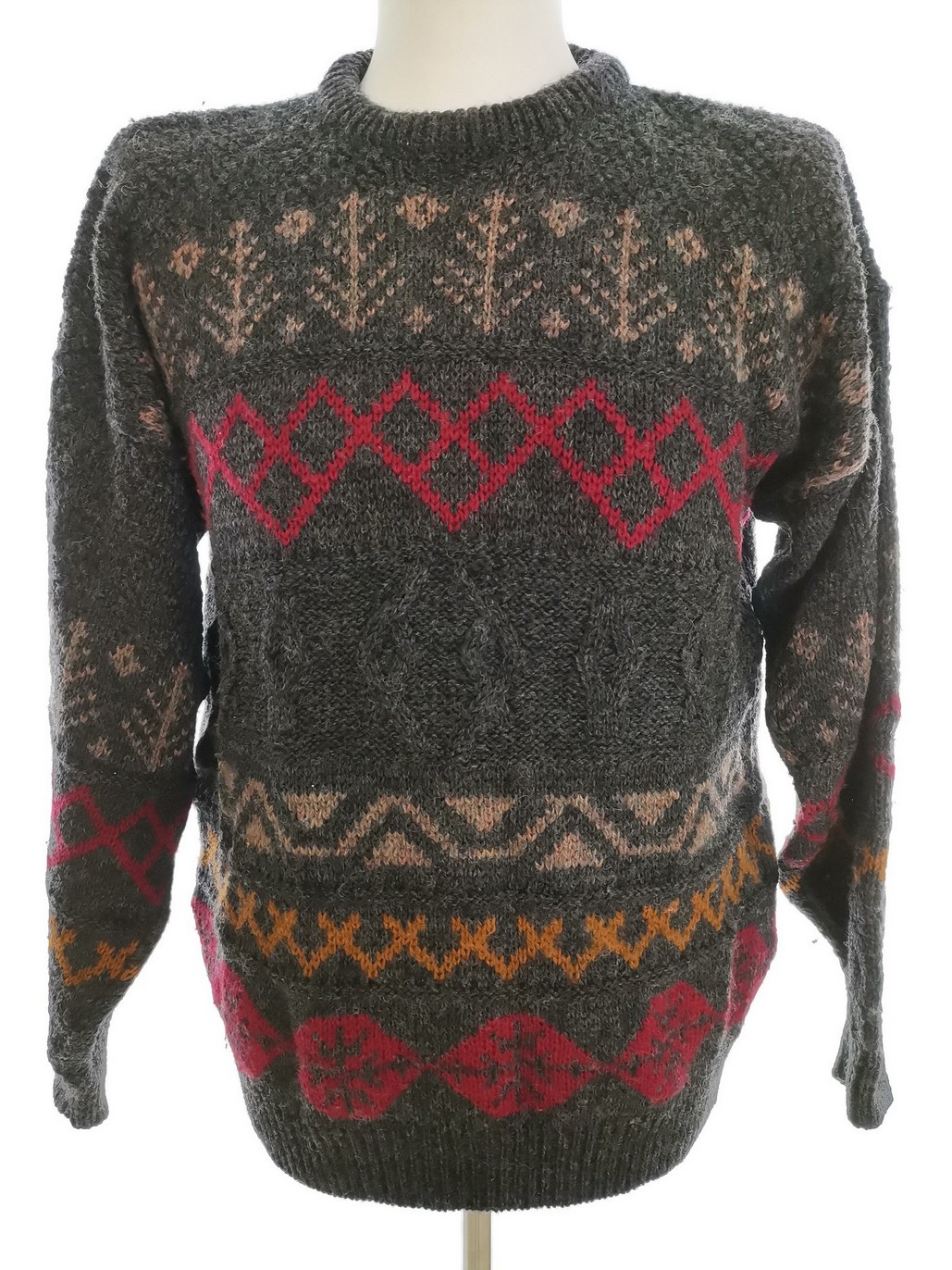 Carraig Donn Rozmiar M Kolor Szary Męski Sweter Długi rękaw Materiał Wełna