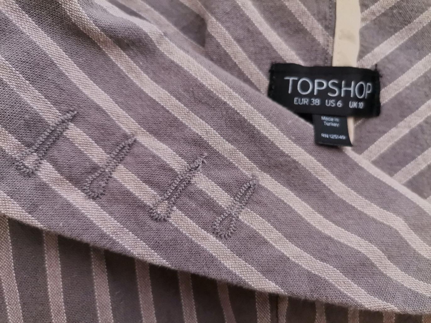 IMG_20210511_103454_r1.jpg Topshop Rozmiar 38 Kolor Szary Pasy W serek Żakiet Haczyk Rękaw 3/4 Materiał Bawełna
