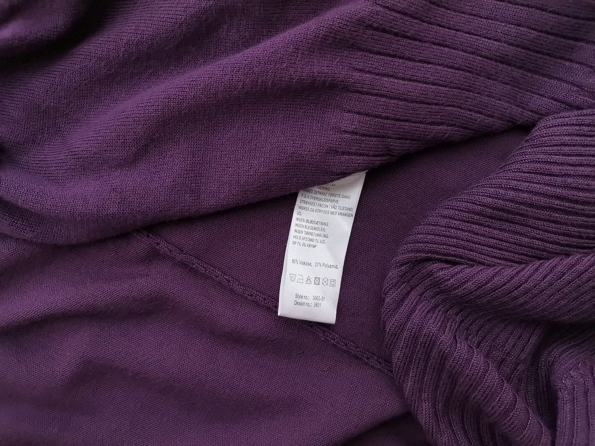 Fransa Rozmiar M Kolor Fioletowy Okrągły dekolt Sukienka Sweterkowa Rękaw 3/4 Midi Materiał Wiskoza