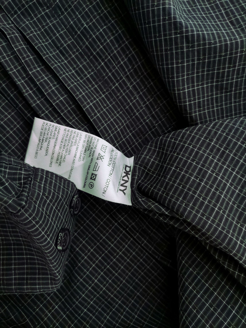 IMG_20210511_123630.jpg Dkny Rozmiar XL Kolor Czarny Krata Kołnierz Męska Koszula Casual Długi rękaw Materiał Bawełna 100%