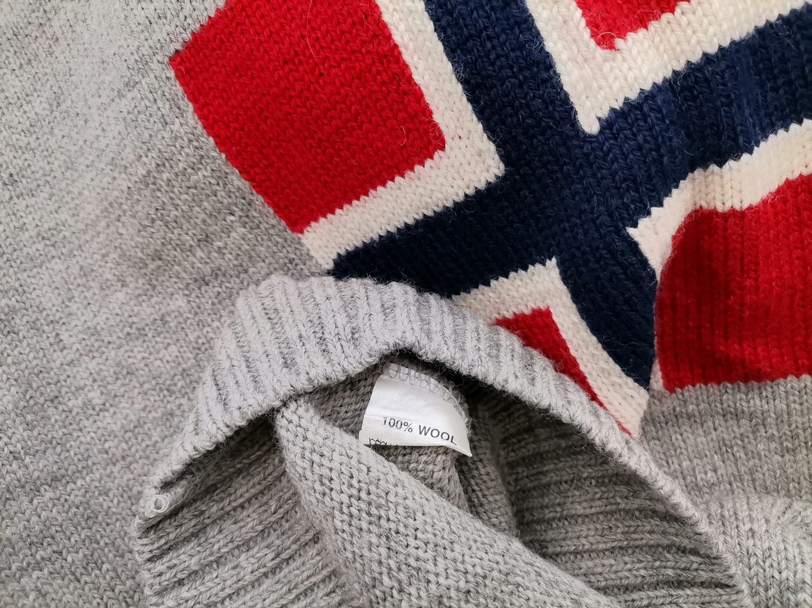IMG_20210511_131208.jpg Norwegian jumper Rozmiar L Kolor Szary Męski Sweter Długi rękaw Materiał Wełna 100%