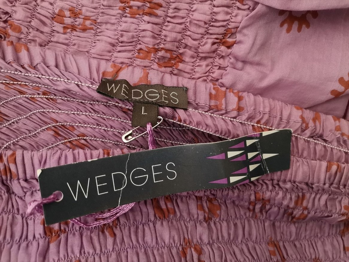 WEDGES Rozmiar L Kolor Różowy Spodnie Alladynki Materiał Bawełna