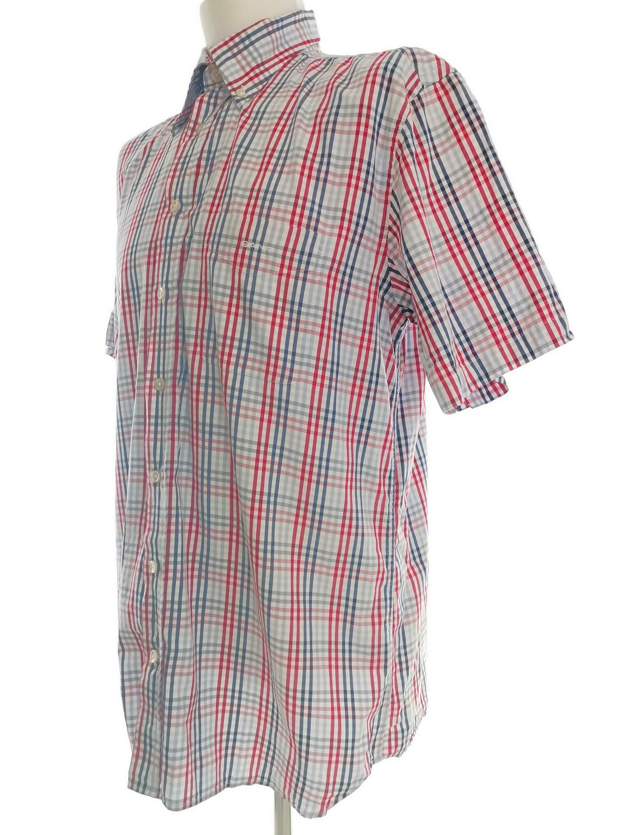 IMG_20210512_123016.jpg Gant Rozmiar L Kolor Niebieski Kołnierz Męska Koszula Casual Krótki rękaw Materiał Bawełna 100%