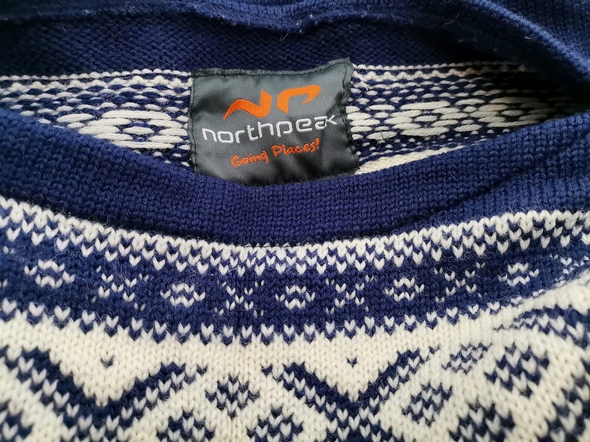 IMG_20210512_131537.jpg NORTHPEAK Rozmiar XL Kolor Granatowy Męski Sweter Długi rękaw Materiał Wełna 100%
