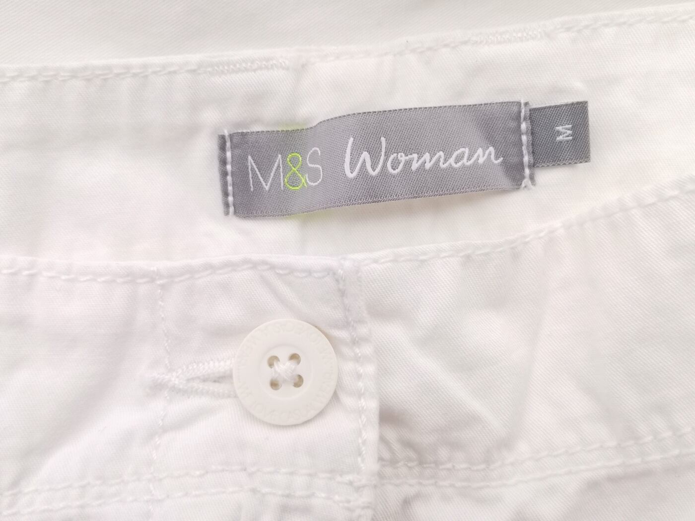 Rozmiar M Kolor Biały Spodnie Casual Materiał Bawełna 100%