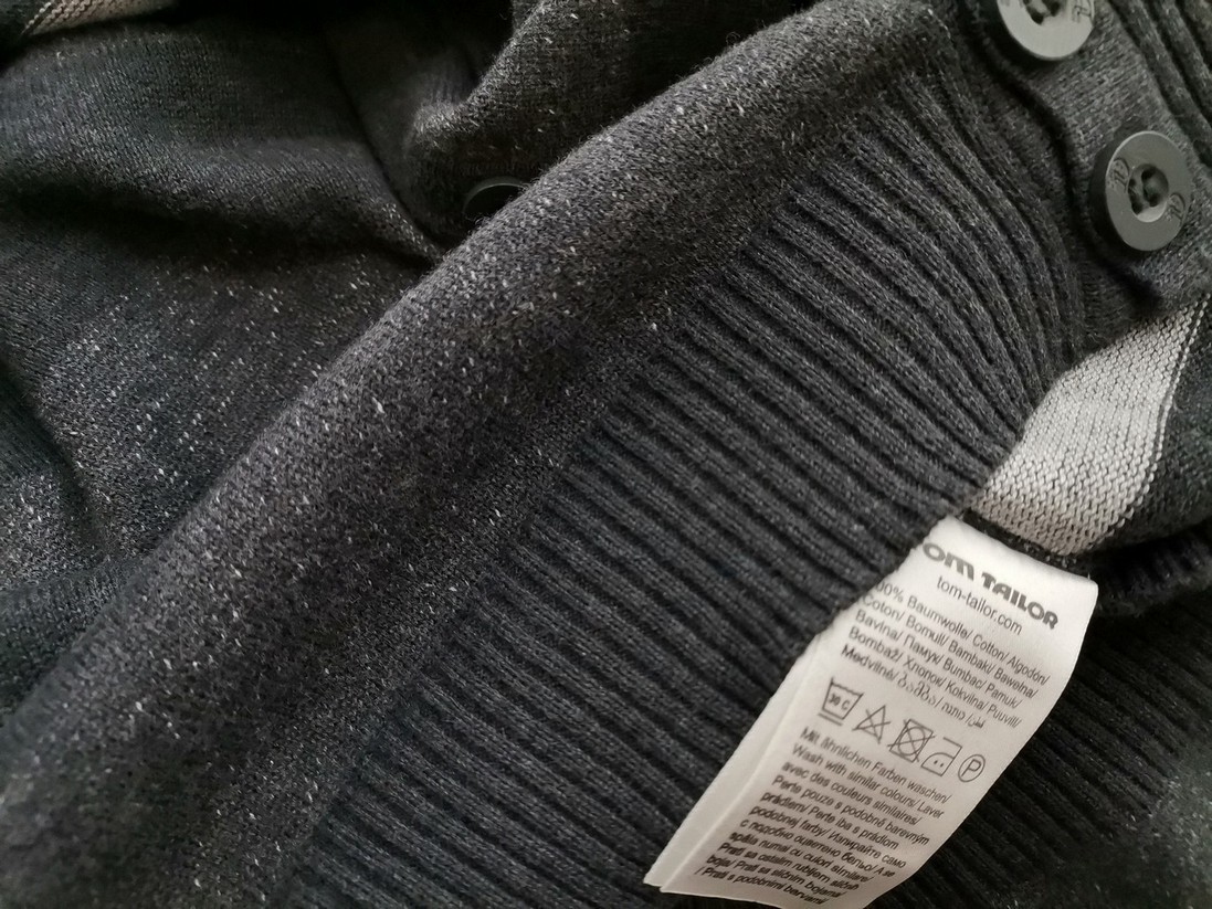 IMG_20210513_124527.jpg Denim Rozmiar L Kolor Szary Pasy Męski Sweter Rozpinany Długi rękaw Materiał Bawełna 100%