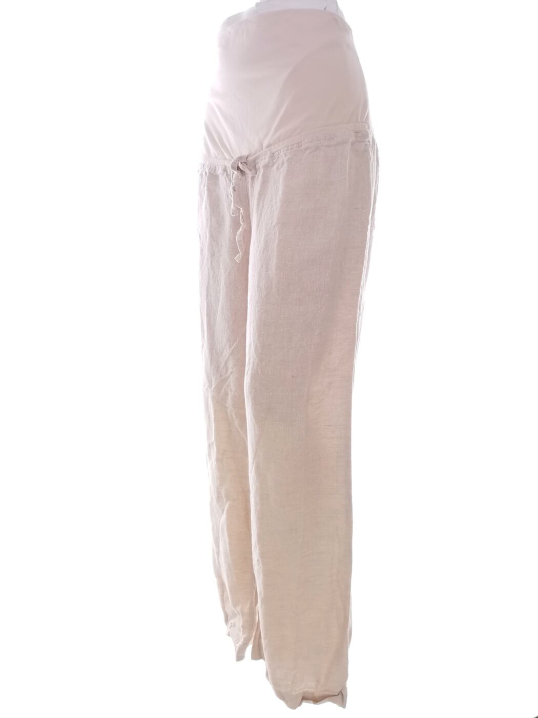Jojo Maman Bebe Rozmiar 14 (42) Kolor Kremowy Spodnie Casual Materiał Len 100%