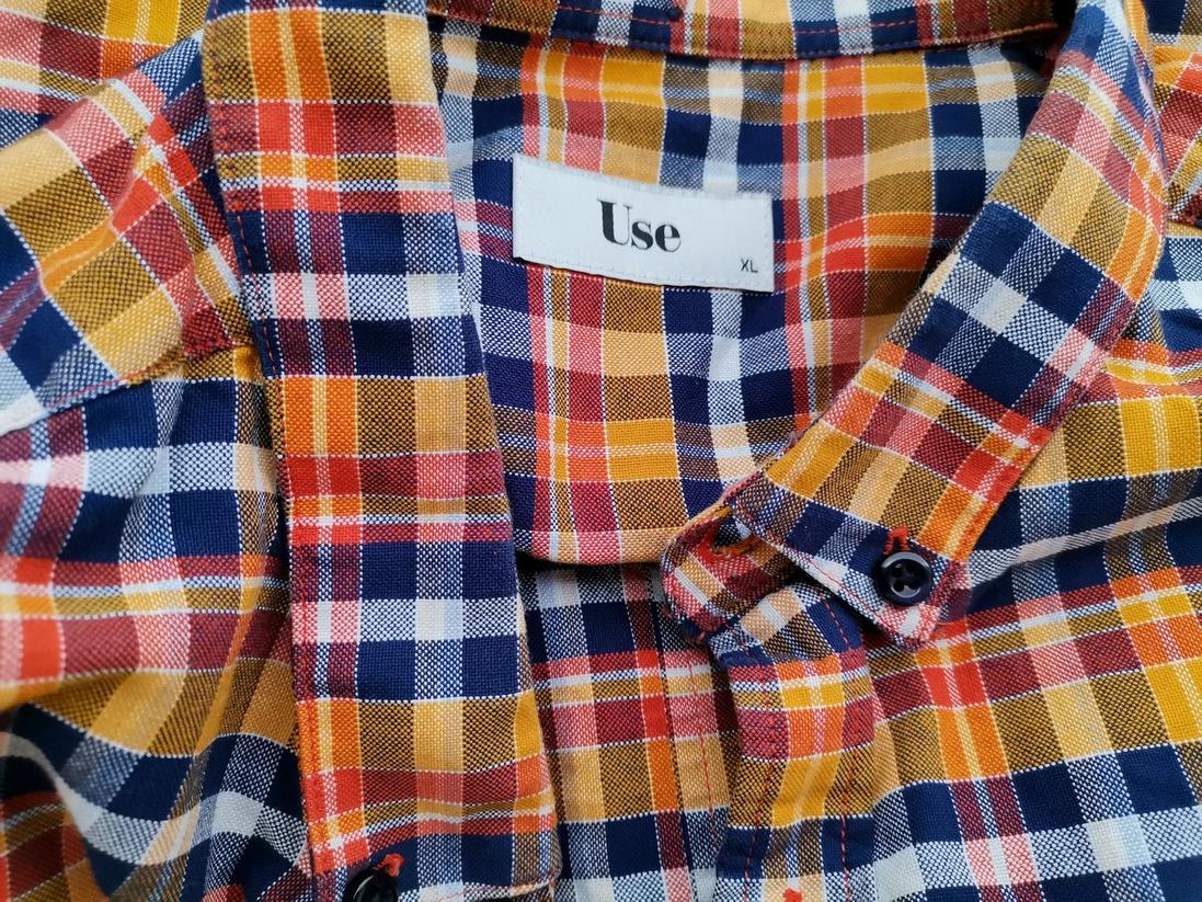 IMG_20210513_133328_r1.jpg Use Rozmiar XL Kolor Żółty Krata Kołnierz Męska Koszula Casual Długi rękaw Materiał Bawełna 100%