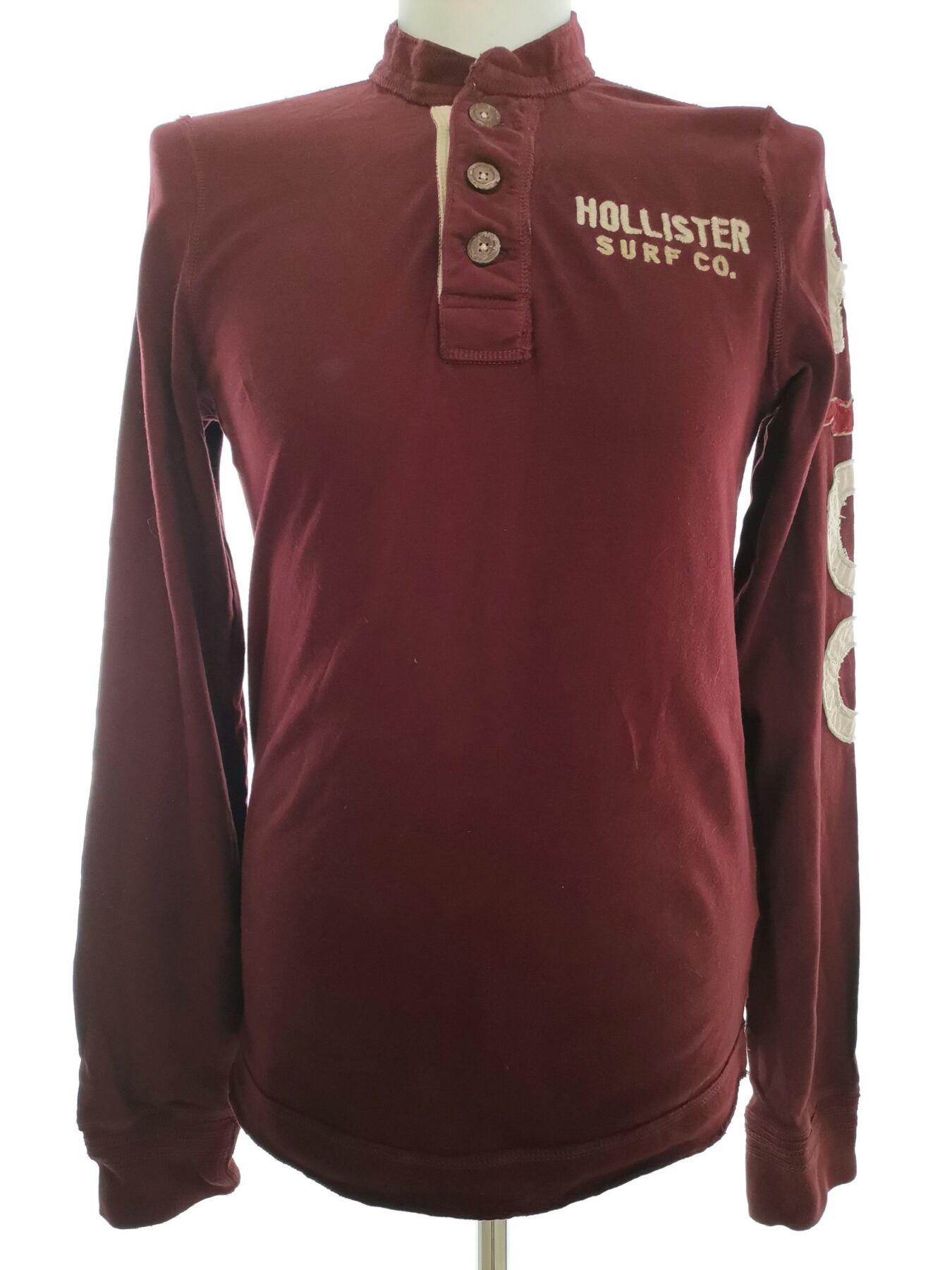 Hollister Rozmiar M Kolor Bordowy Męski Sweter Długi rękaw Materiał Bawełna 100%
