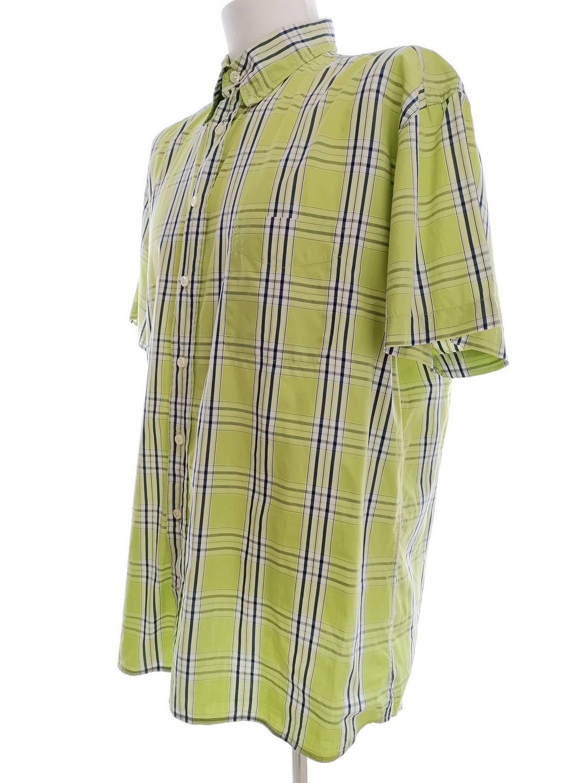 Gant Rozmiar XL Kolor Zielony Krata Kołnierz Męska Koszula Casual Krótki rękaw Materiał Bawełna 100%