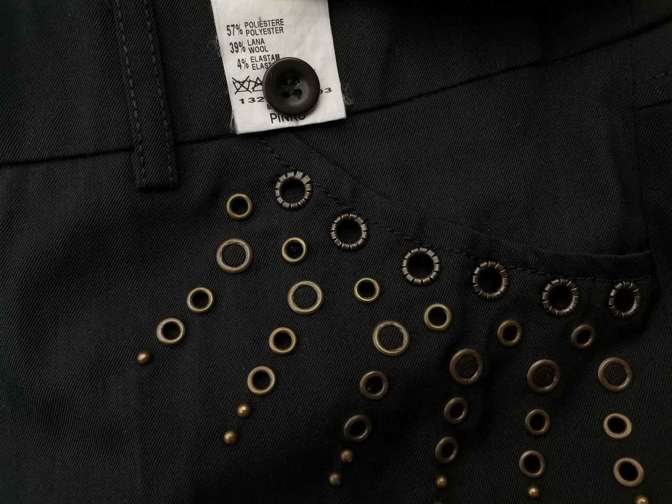 Pinko Rozmiar 38 Kolor Czarny Spodnie Casual