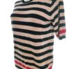 Carolyn Donnelly The Edit Rozmiar 40/42 Kolor Czarny Pasy Crew Neck Bluzka z dzianiny Krótki rękaw Materiał Wiskoza