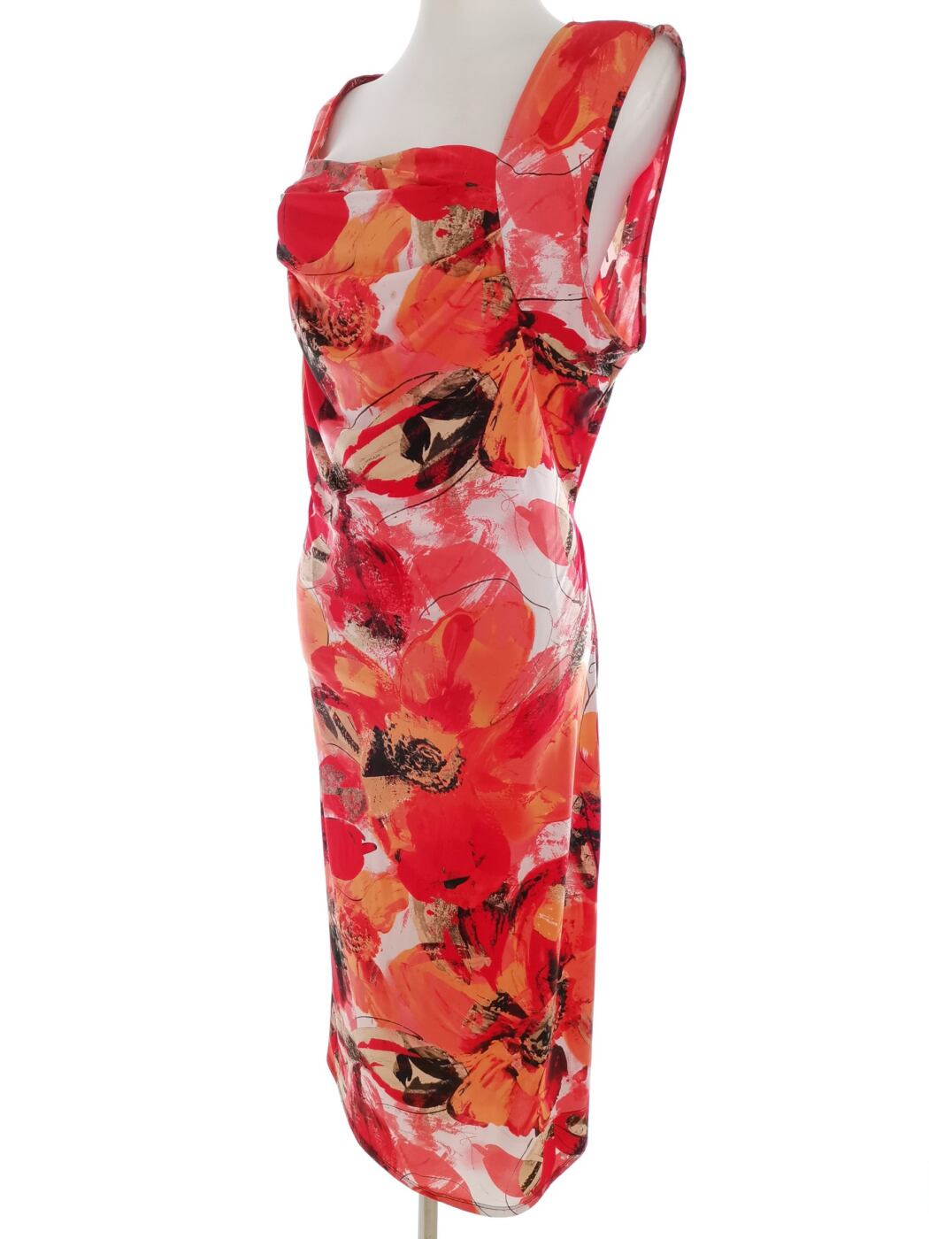 Saloos Collection Rozmiar XL Kolor Czerwony Kwadratowy dekolt Sukienka Sheath Bezrękawnik Midi Saloos Collection Rozmiar XL Kolor Czerwony Kwadratowy dekolt Sukienka Sheath Bezrękawnik Midi