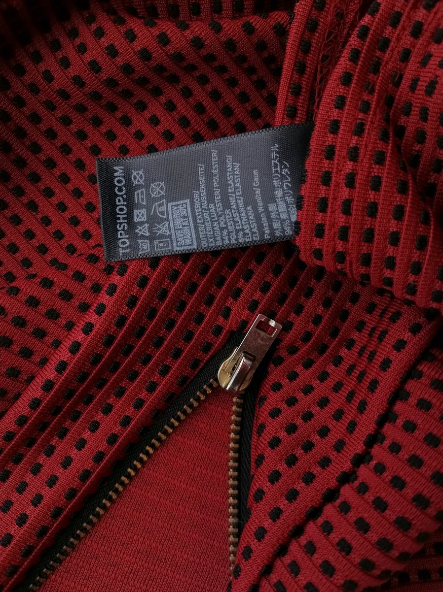 Topshop Rozmiar 36 Kolor Czerwony Pół golf Sukienka Mini Krótki rękaw Krótka Topshop Rozmiar 36 Kolor Czerwony Pół golf Sukienka Mini Krótki rękaw Krótka