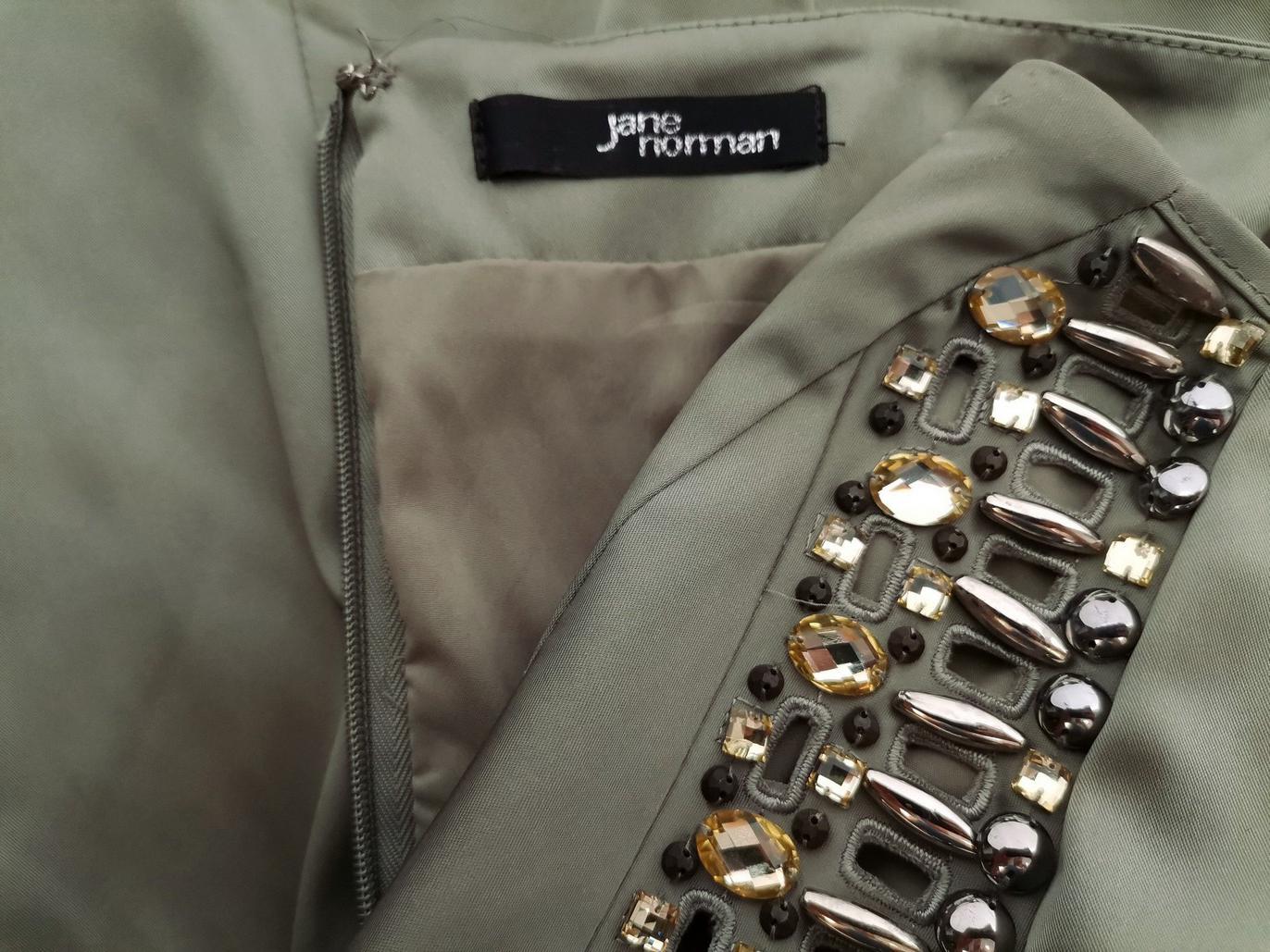 Jane norman Rozmiar 6 (34) Kolor Khaki Kwadratowy dekolt Sukienka Bodycon Bezrękawnik Krótka Jane norman Rozmiar 6 (34) Kolor Khaki Kwadratowy dekolt Sukienka Bodycon Bezrękawnik Krótka