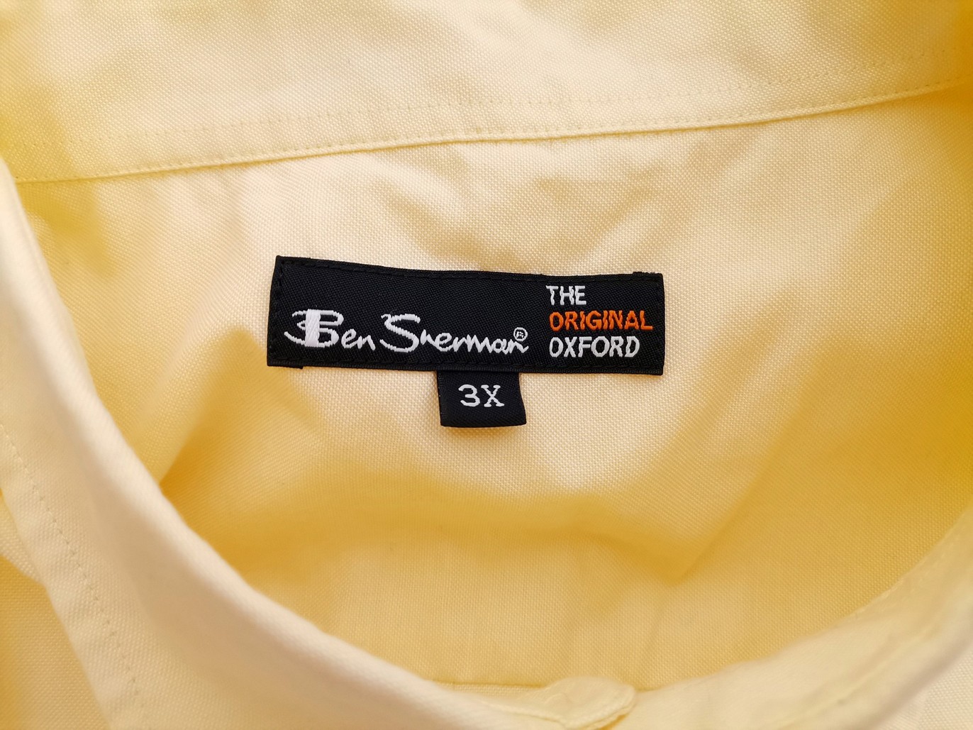 IMG_20210517_114045.jpg BEN SHERMAN Rozmiar 3XL Kolor Żółty Kołnierz Męska Koszula Casual Krótki rękaw Materiał Bawełna