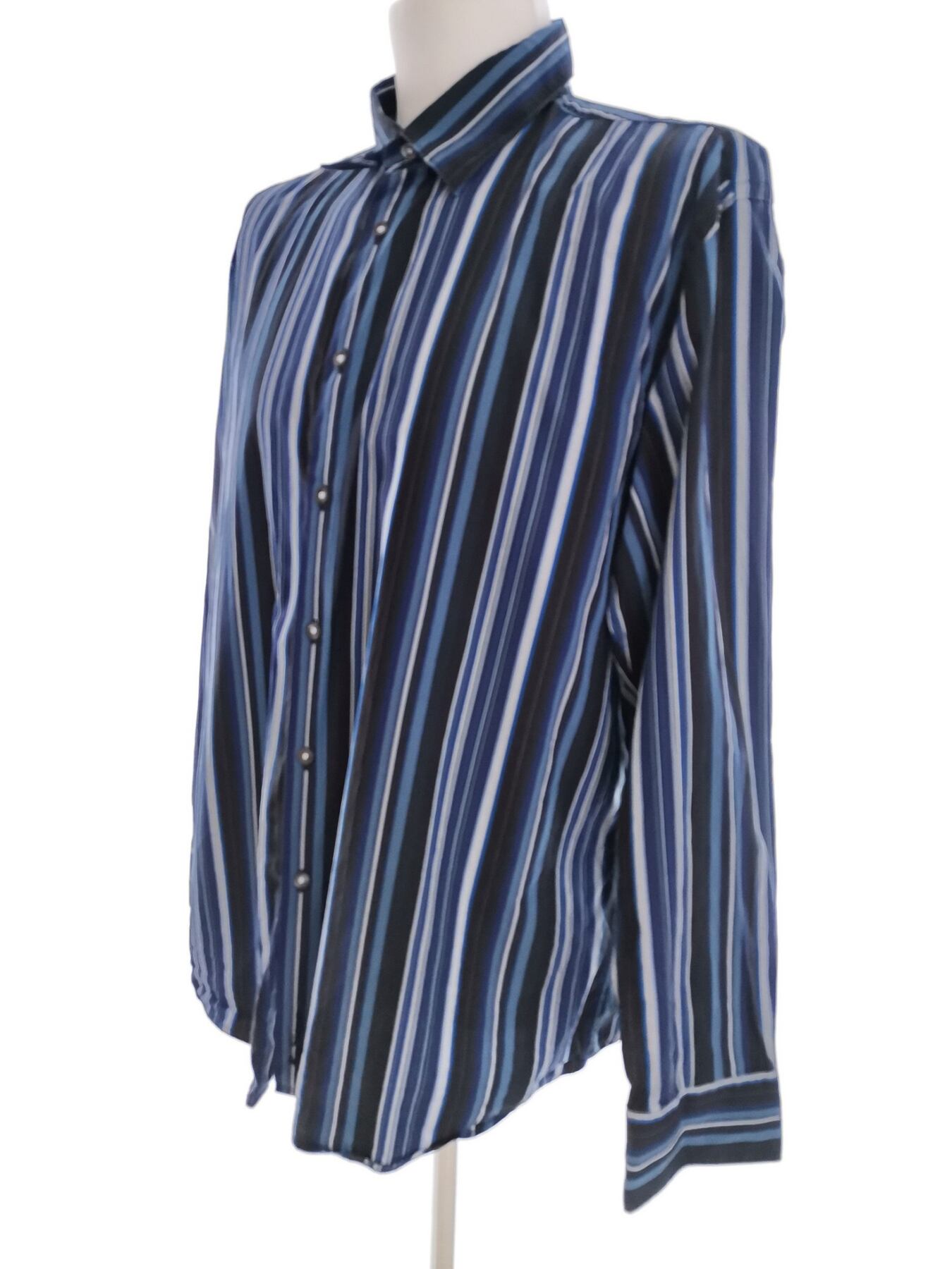BEN SHERMAN Rozmiar XL Kolor Czarny Pasy Kołnierz Męska Koszula Casual Długi rękaw Materiał Bawełna 100%
