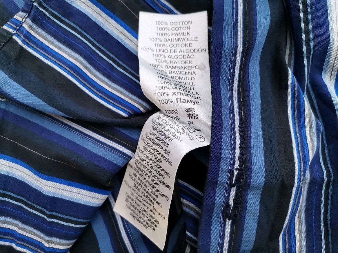 BEN SHERMAN Rozmiar XL Kolor Czarny Pasy Kołnierz Męska Koszula Casual Długi rękaw Materiał Bawełna 100%