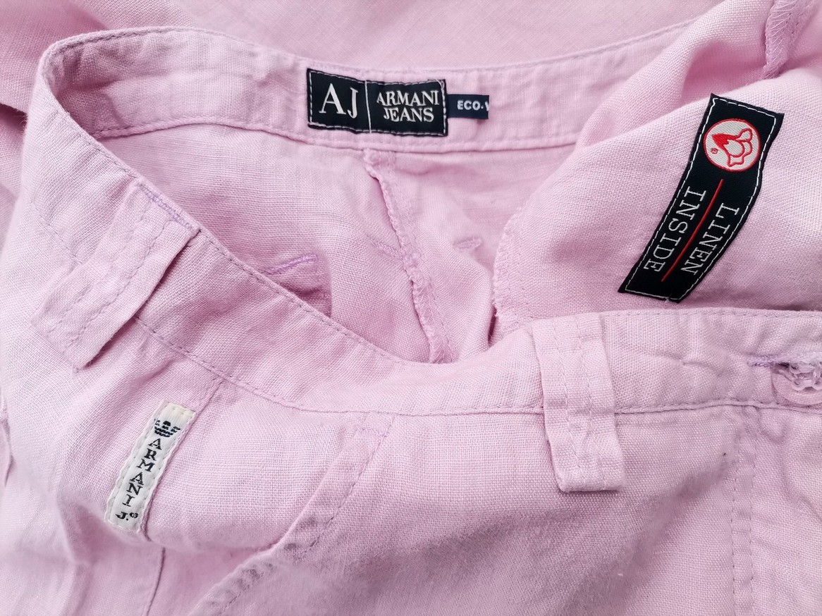AJ ARMANI JEANS Rozmiar 42 Kolor Lawendowy Spodnie Jeansy Materiał Len 100%
