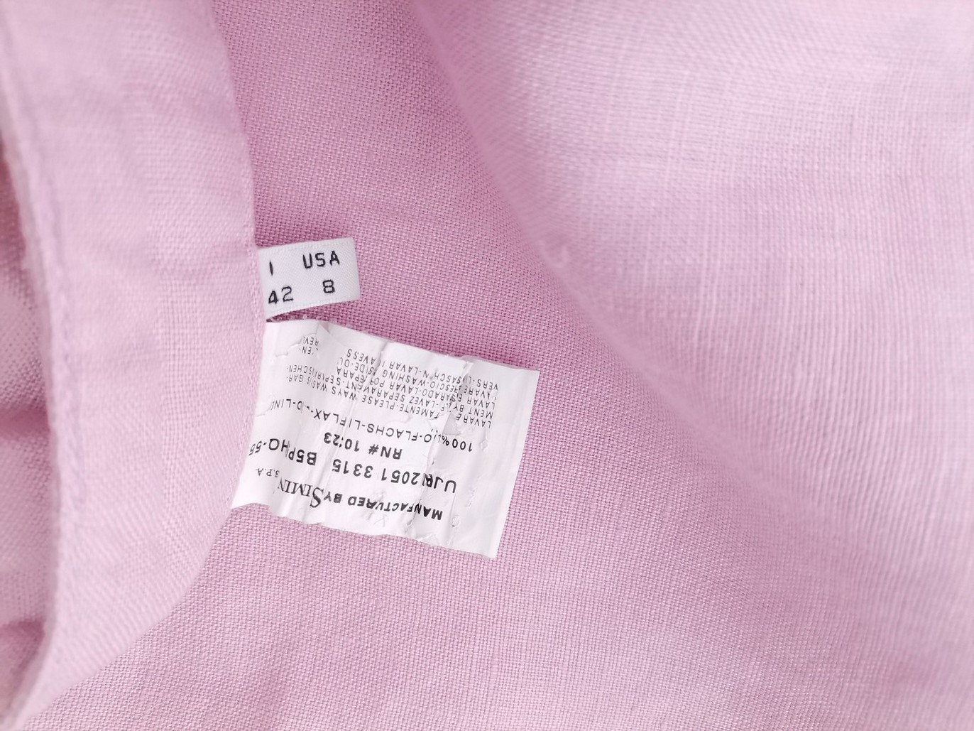 AJ ARMANI JEANS Rozmiar 42 Kolor Lawendowy Spodnie Jeansy Materiał Len 100%