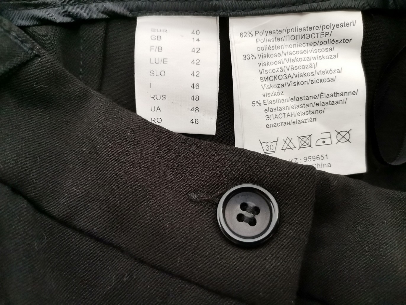 Class Rozmiar 40 Kolor Czarny Spodnie Eleganckie