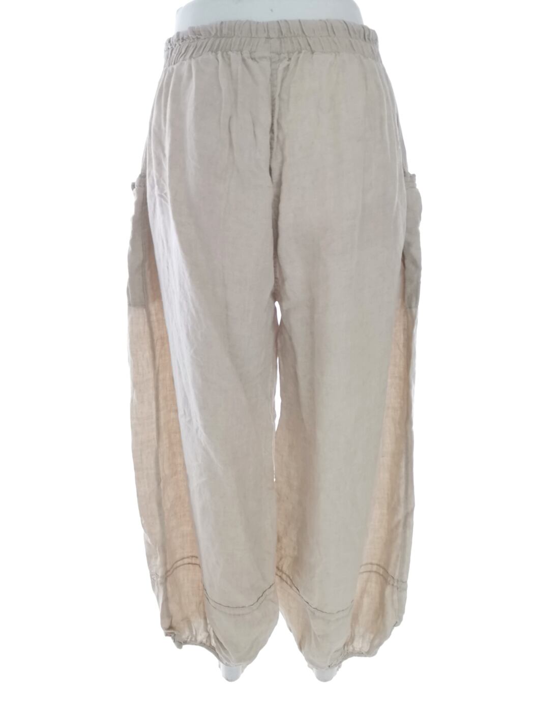 Uno Rozmiar ONE SIZE (34) Kolor Beżowy Spodnie Casual Materiał Len 100%