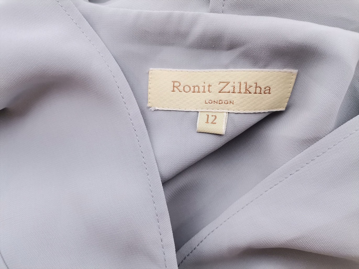 Ronit Zilkha Rozmiar 12 (40) Kolor Szary W serek Sukienka Maxi Bezrękawnik Długa