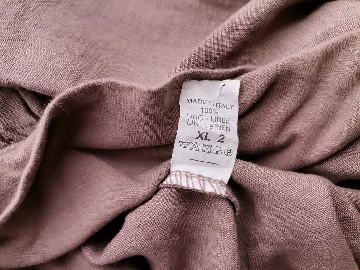 Italy Rozmiar XL (38) Kolor Beżowy Spodnie Eleganckie Materiał Len 100%
