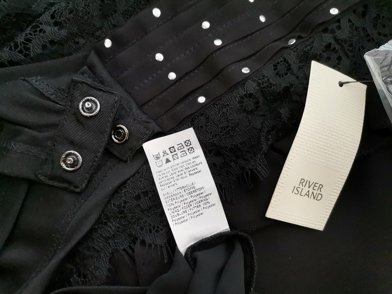 River island Rozmiar 16 (42) Okrągły dekolt Bluzka Top na ramiączka Długi rękaw