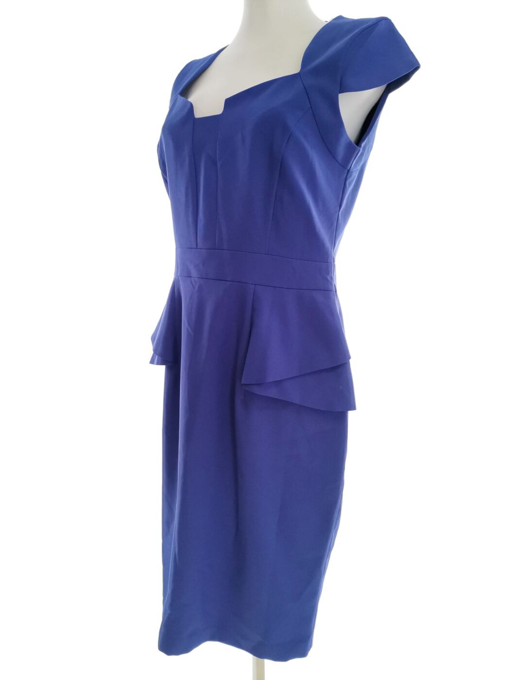 Dorothy perkins Rozmiar 12 (40) Kolor Granatowy Kwadratowy dekolt Sukienka Ołówkowa Krótki rękaw Midi Dorothy perkins Rozmiar 12 (40) Kolor Granatowy Kwadratowy dekolt Sukienka Ołówkowa Krótki rękaw Midi