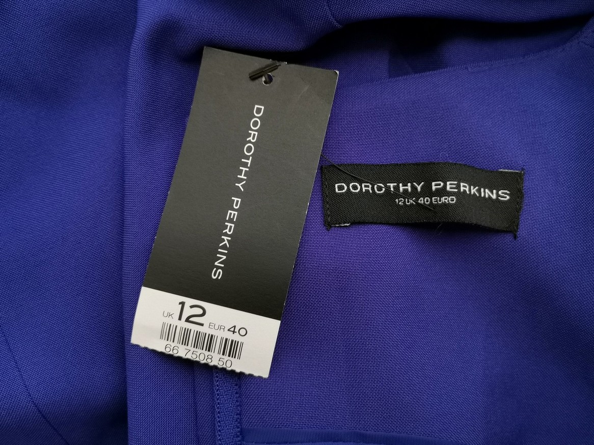 Dorothy perkins Rozmiar 12 (40) Kolor Granatowy Kwadratowy dekolt Sukienka Ołówkowa Krótki rękaw Midi Dorothy perkins Rozmiar 12 (40) Kolor Granatowy Kwadratowy dekolt Sukienka Ołówkowa Krótki rękaw Midi