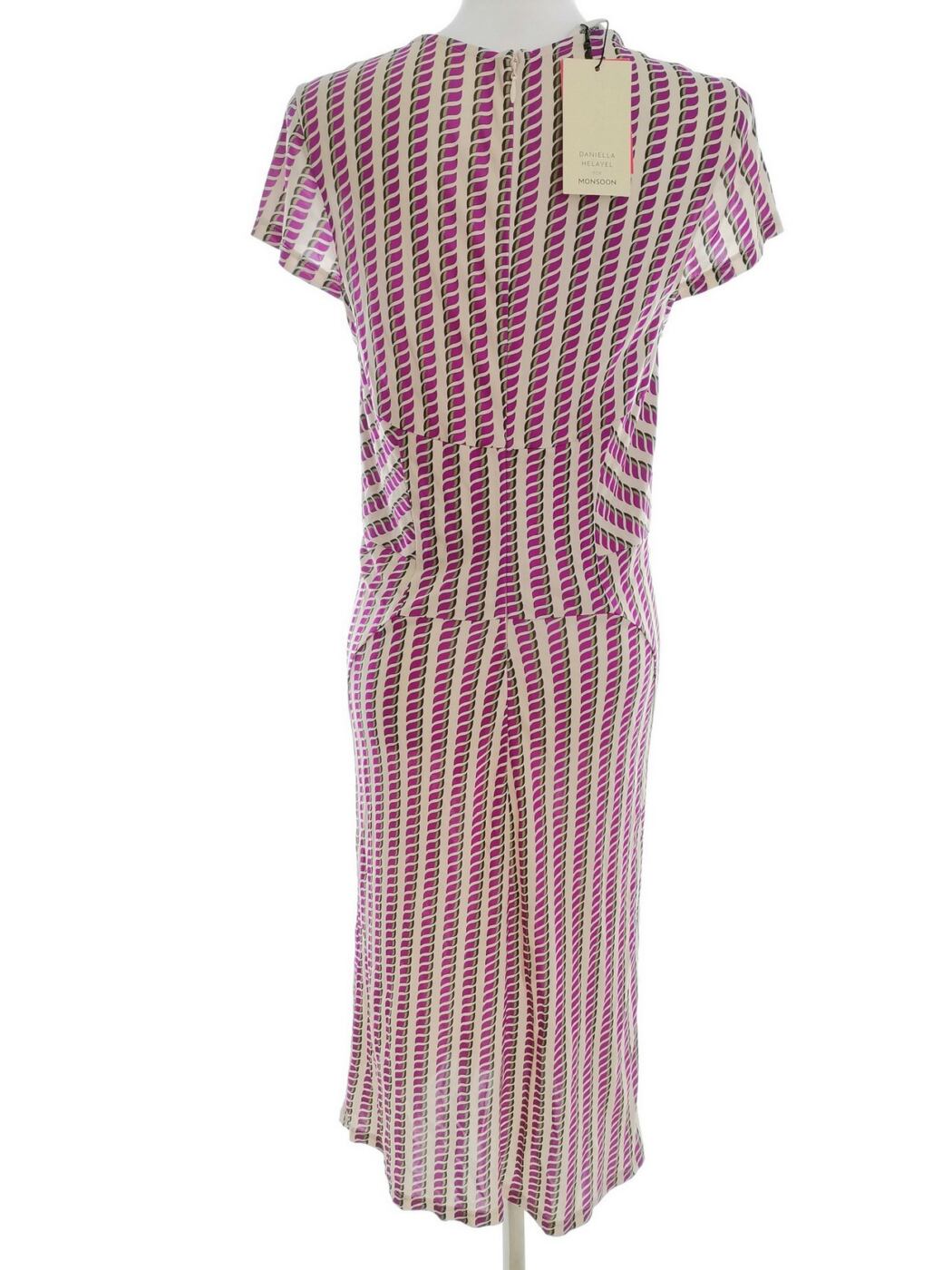 Monsoon Rozmiar 14 (42) Kolor Beżowy W serek Sukienka Sheath Krótki rękaw Midi Materiał Wiskoza 100% Monsoon Rozmiar 14 (42) Kolor Beżowy W serek Sukienka Sheath Krótki rękaw Midi Materiał Wiskoza 100%