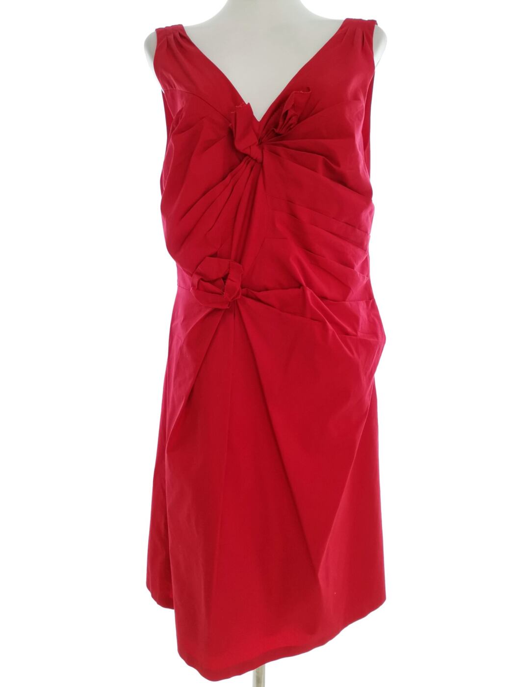Coast Rozmiar 16 (44) Kolor Czerwony W serek Sukienka Bodycon Bezrękawnik Midi Materiał Bawełna