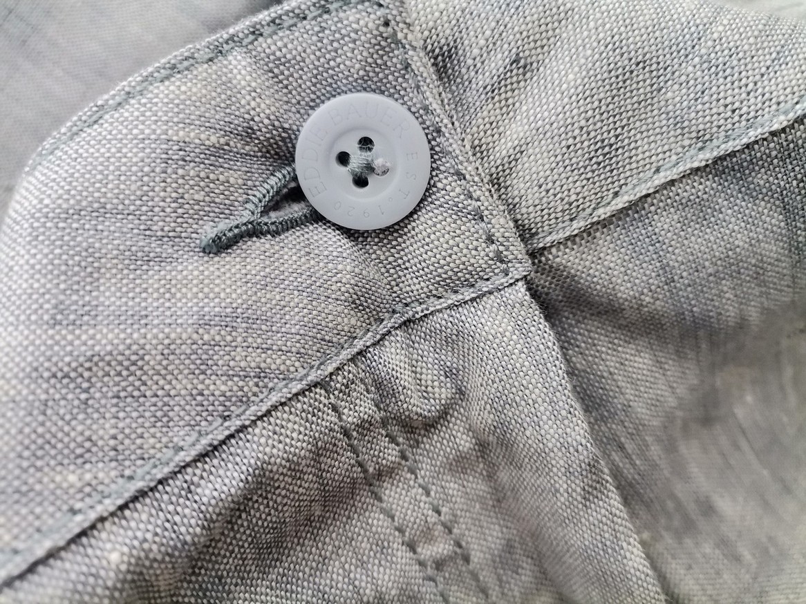 Eddie Bauer Rozmiar 42 Kolor Niebieski Spodnie Casual Materiał Len 100%