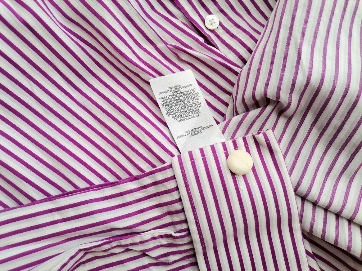 IMG_20210519_141314.jpg Ted Baker Rozmiar 16 (40) Kolor Fioletowy Pasy Kołnierz Męska Koszula Elegancka Długi rękaw Materiał Bawełna 100%