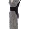 Liquid Rozmiar 14 (42) Kolor Czarny Pasy W serek Sukienka Bodycon Bezrękawnik Midi