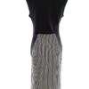 Liquid Rozmiar 14 (42) Kolor Czarny Pasy W serek Sukienka Bodycon Bezrękawnik Midi