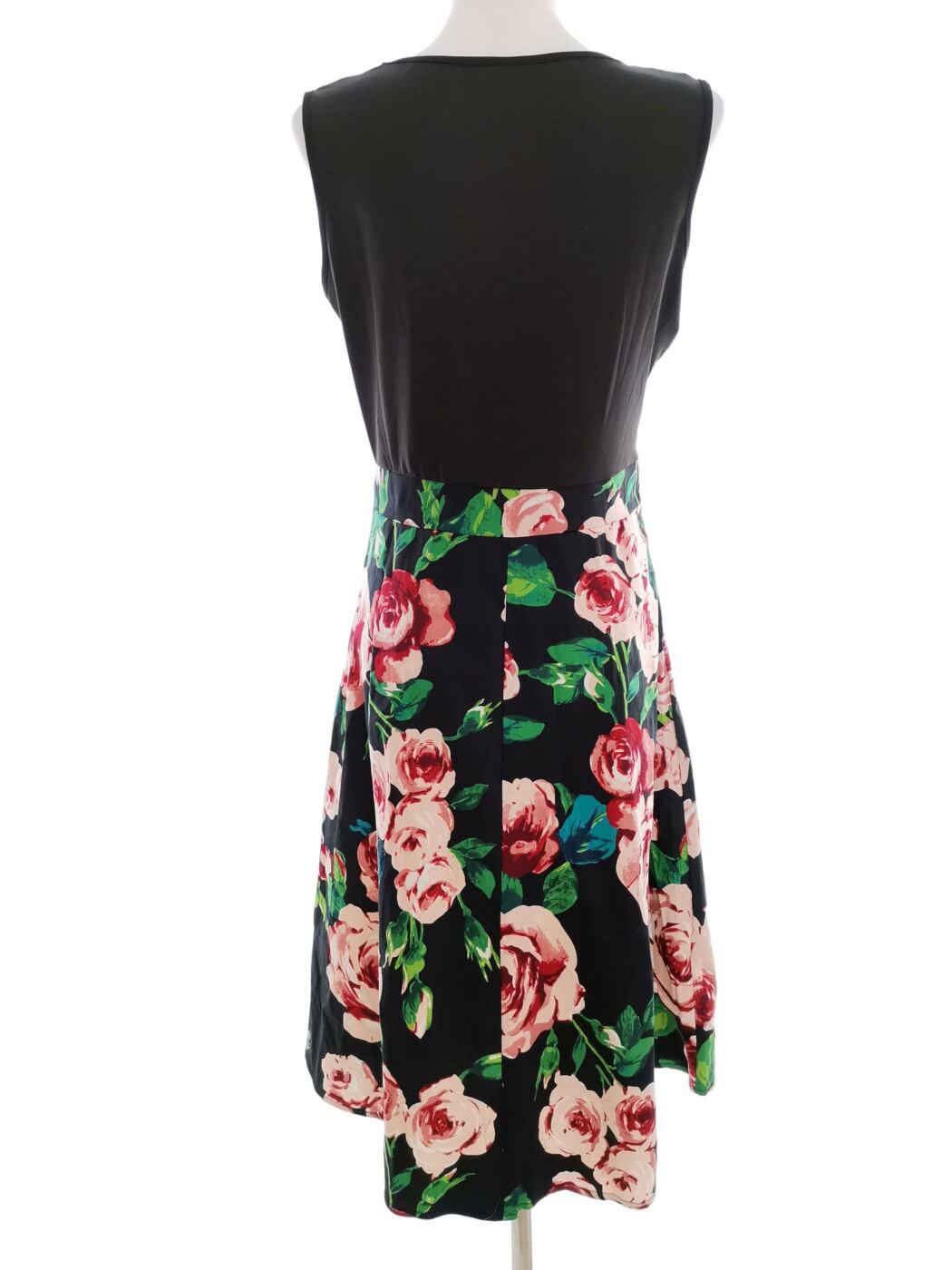 Vintage Rozmiar M Kolor Czarny W serek Sukienka A-Line Bezrękawnik Midi Vintage Rozmiar M Kolor Czarny W serek Sukienka A-Line Bezrękawnik Midi